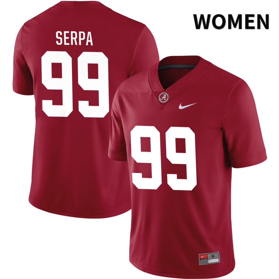 Alabama Crimson Tide Women's Nick Serpa #99 NIL Crimson 2022 NCAA Authentic Stitched College Football Jersey AE16R03JU